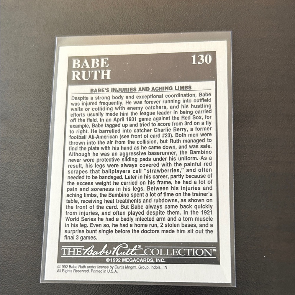 Babe Ruth Baseball Card - Picture 2 of 2